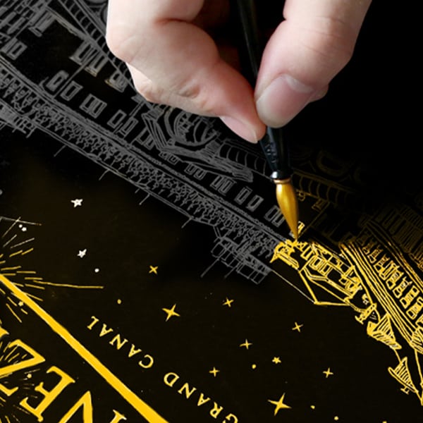 ScratchArt, 6 részes képkarcolós kreatív készlet 2 darab illusztrációval - Image 7