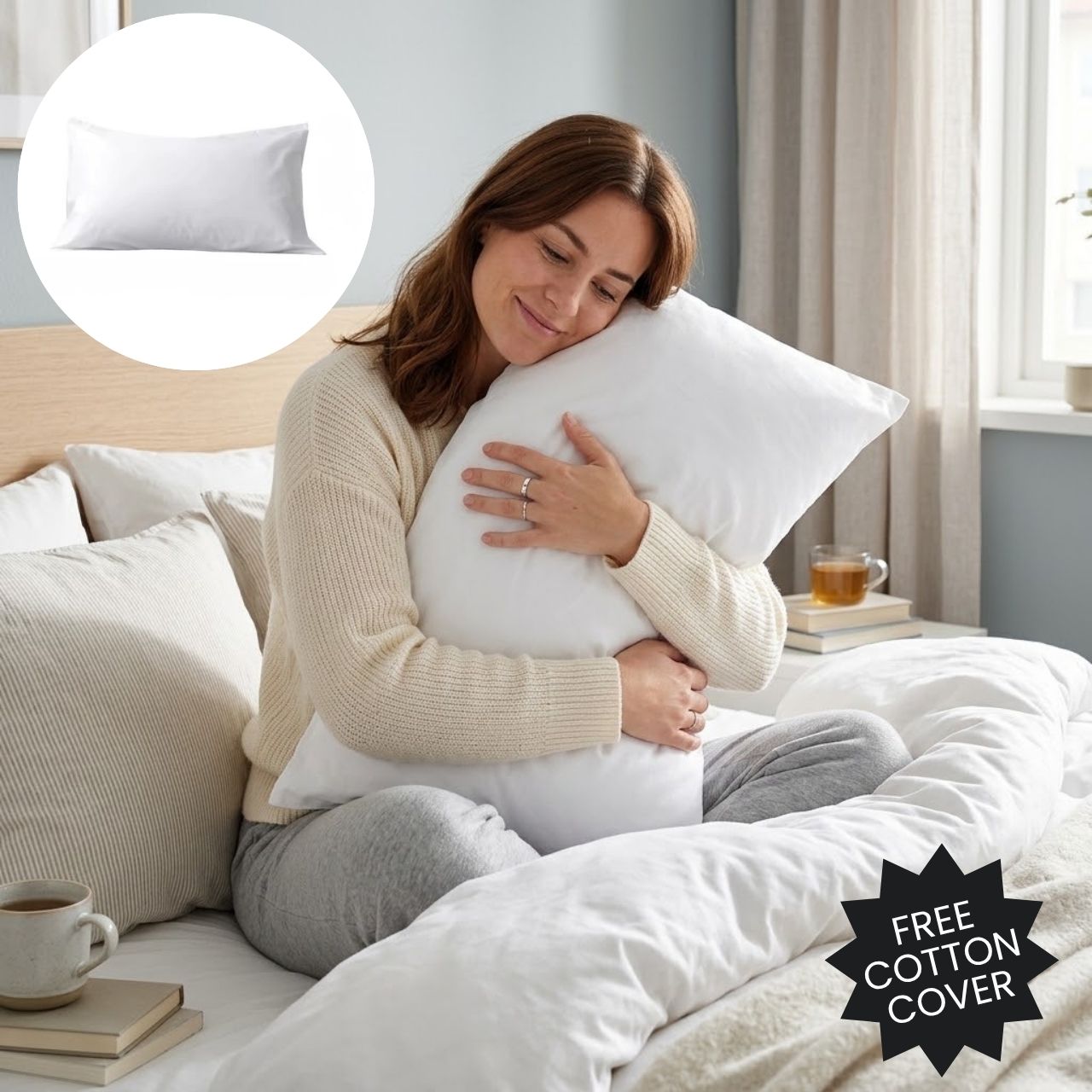 Ergonomikus párna + ingyenes pamut huzat, SetComfy - Image 3