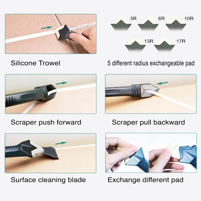 SiliconRemover, 5 az 1-ben eszköz a szilikon felviteléhez, simításához és eltávolításához - Image 10