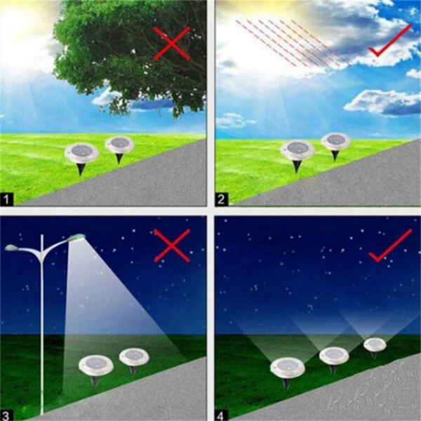 SolarGardenLights, 4 napelemes LED lámpa a kertbe vagy az ösvényre - Image 5