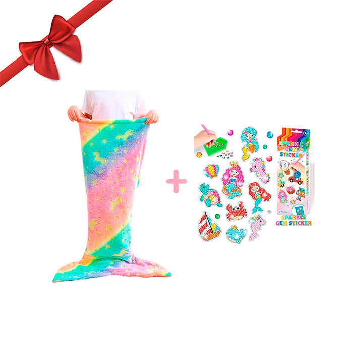 SparkleMermaid, ajándék készlet egy lány takaróval és egy gyémánt és matrica készlettel INGYEN - Image 2