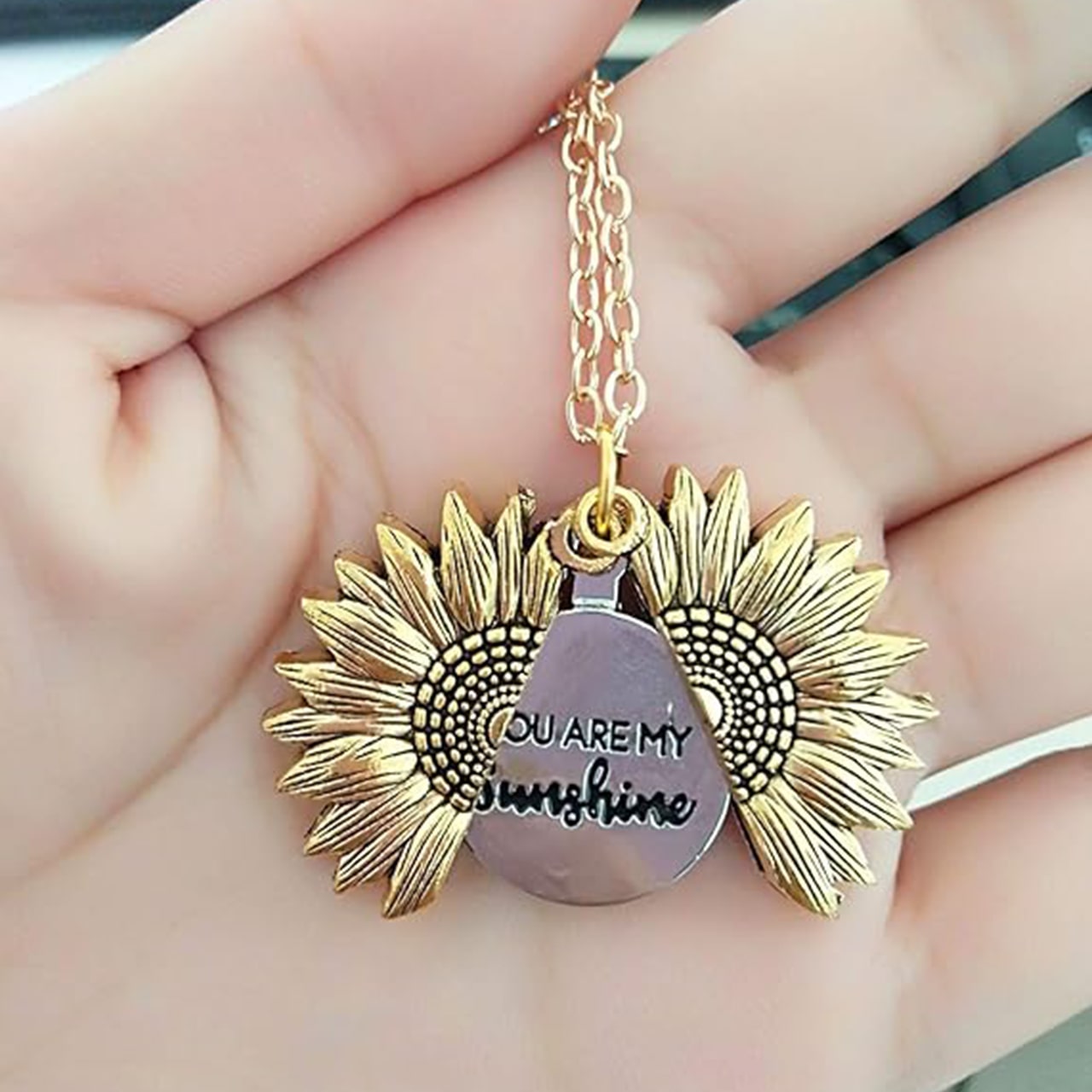 SunNecklace, egy napraforgó motívumú nyaklánc és egy aranyos felirat - Image 6