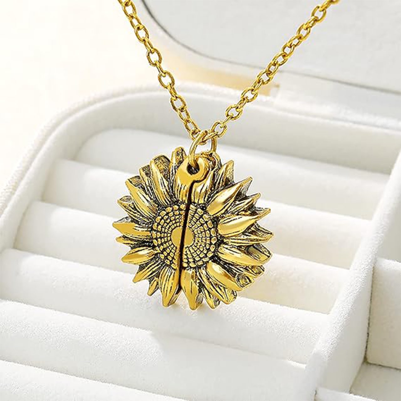 SunNecklace, egy napraforgó motívumú nyaklánc és egy aranyos felirat - Image 7
