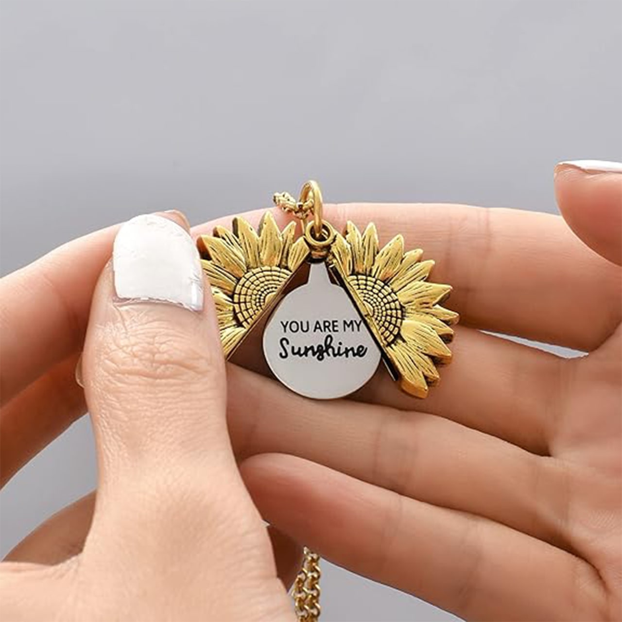SunNecklace, egy napraforgó motívumú nyaklánc és egy aranyos felirat - Image 9