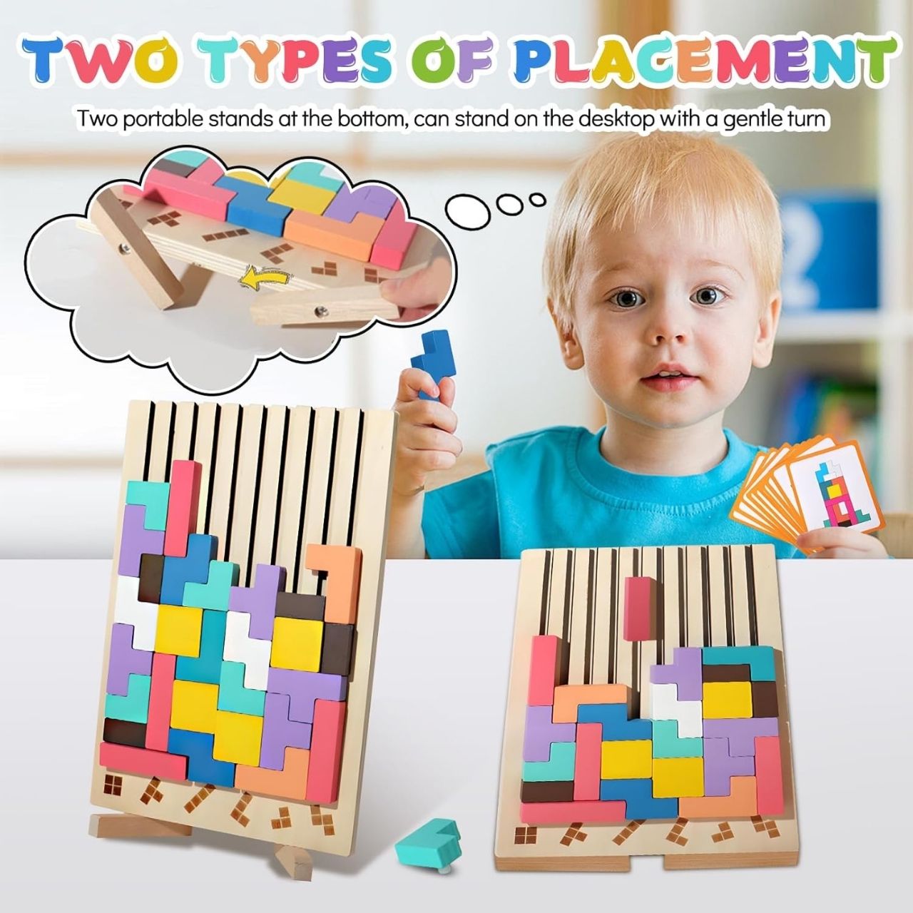Tetris, fából készült didaktikus játék - Image 5