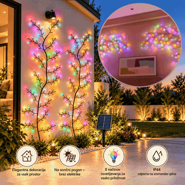 Napelemes LED-es fényág, VineLight - video
