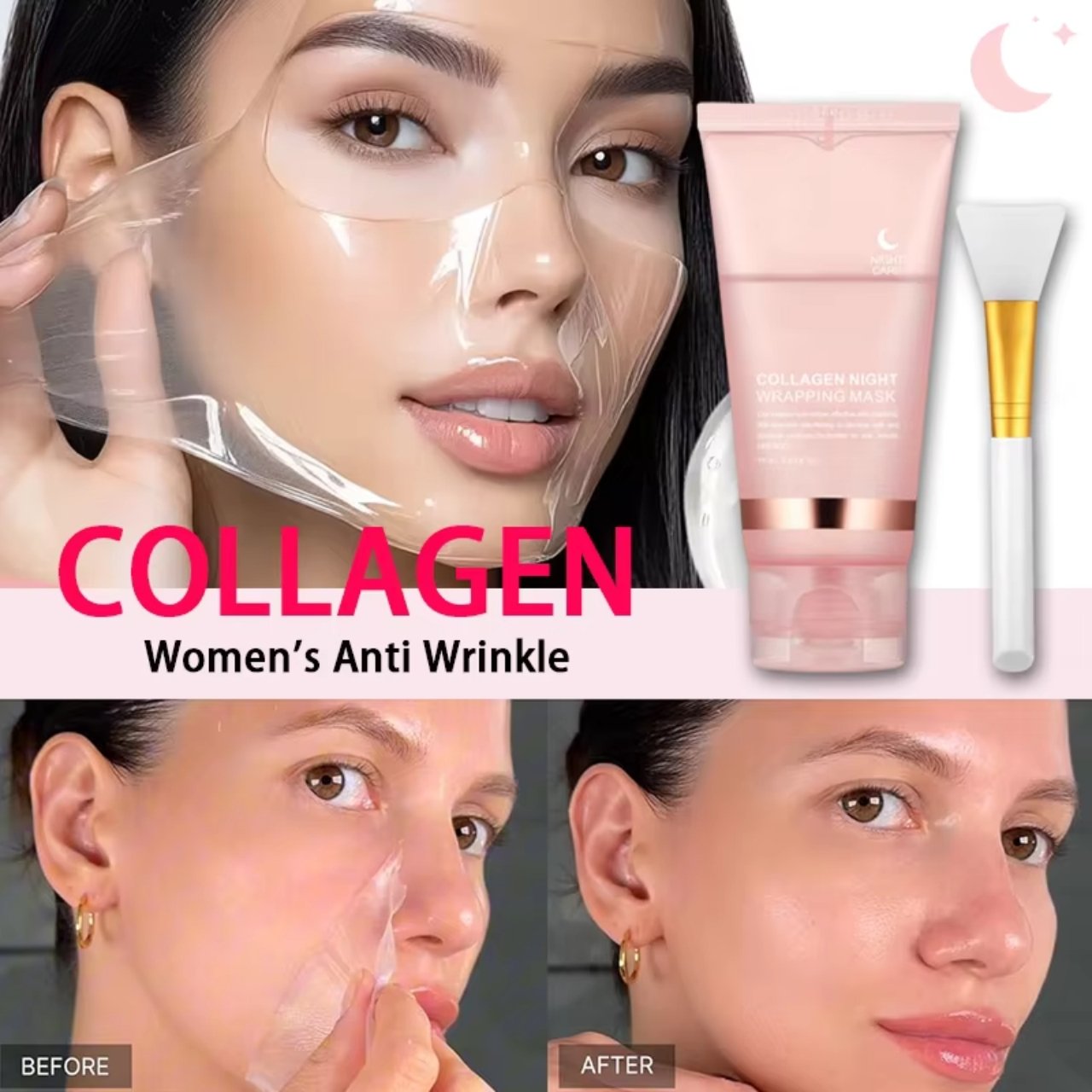 CollagenMask, kollagénes éjszakai arcpakolás peel-off hatással (1+1 INGYENES ) - Image 3