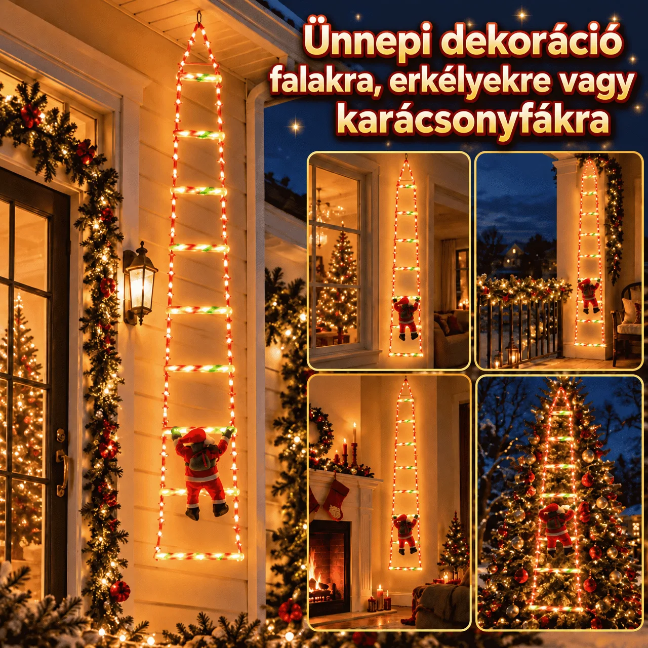 Ünnepi dekoráció falra, erkélyre vagy karácsonyfára