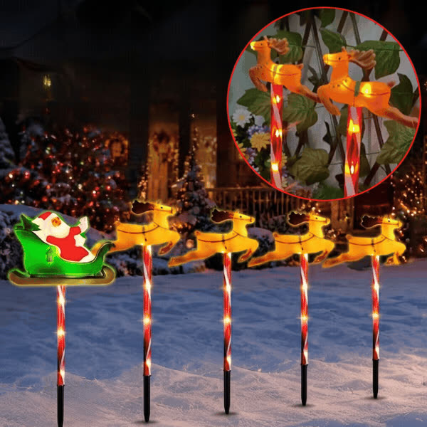 Karácsonyi kerti dekoráció Mikulással és rénszarvasokkal, ReinDeers - video