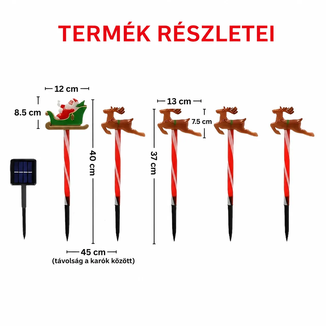 Karácsonyi kerti dekoráció Mikulással és rénszarvasokkal, ReinDeers - Image 5
