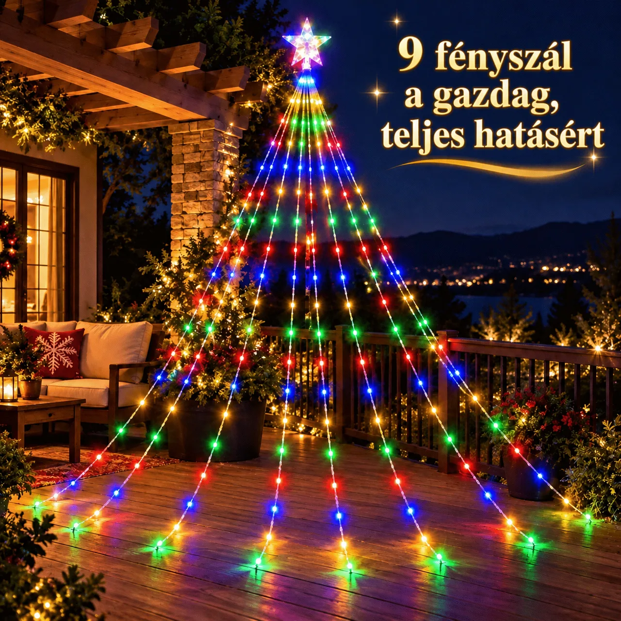 9 fényfüzér a gazdag látványért